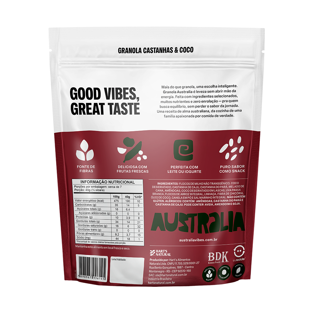 Australia Granola Castanhas & Coco