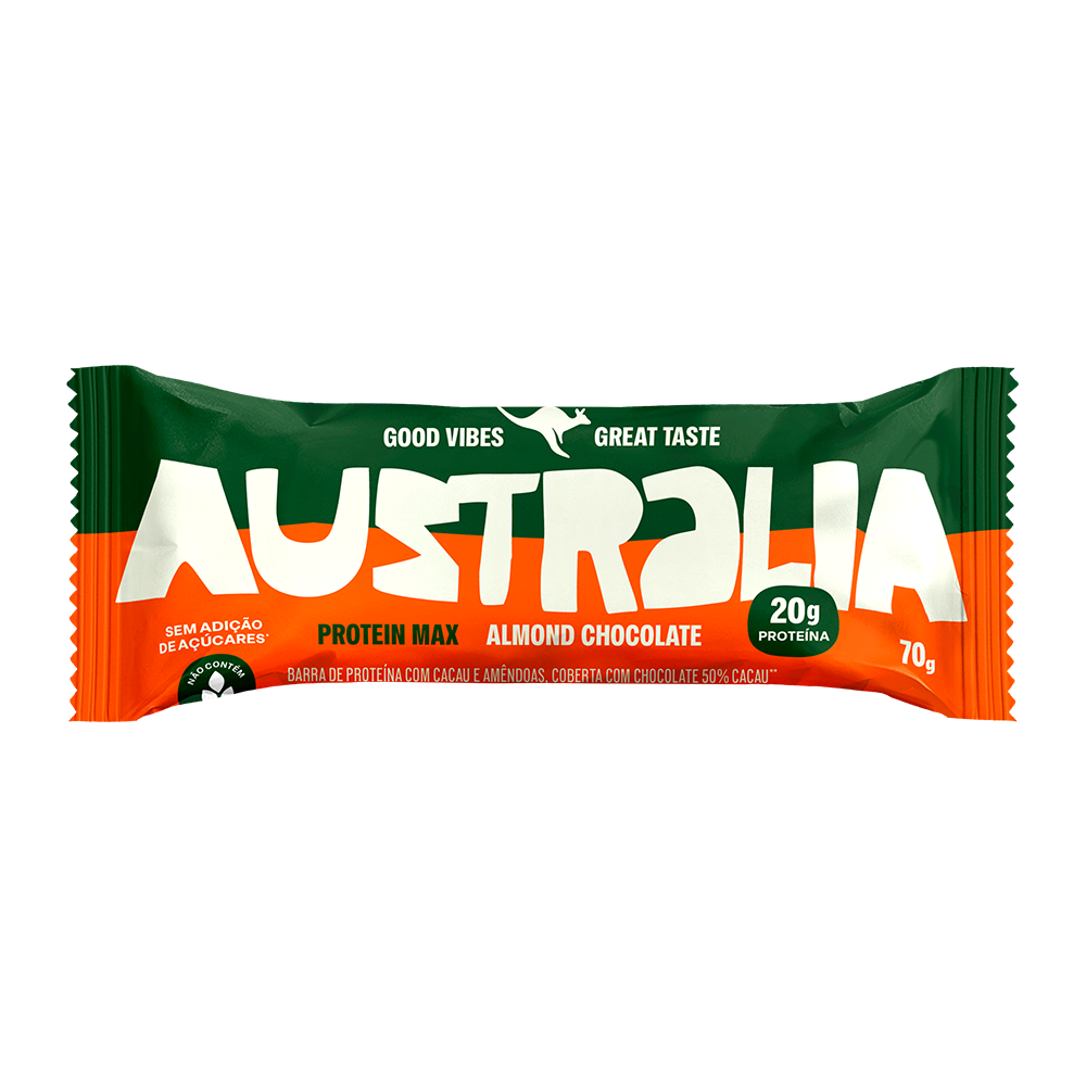 AUSTRALIA Protein Max Almond Chocolate – 20g de Proteína com Atitude.