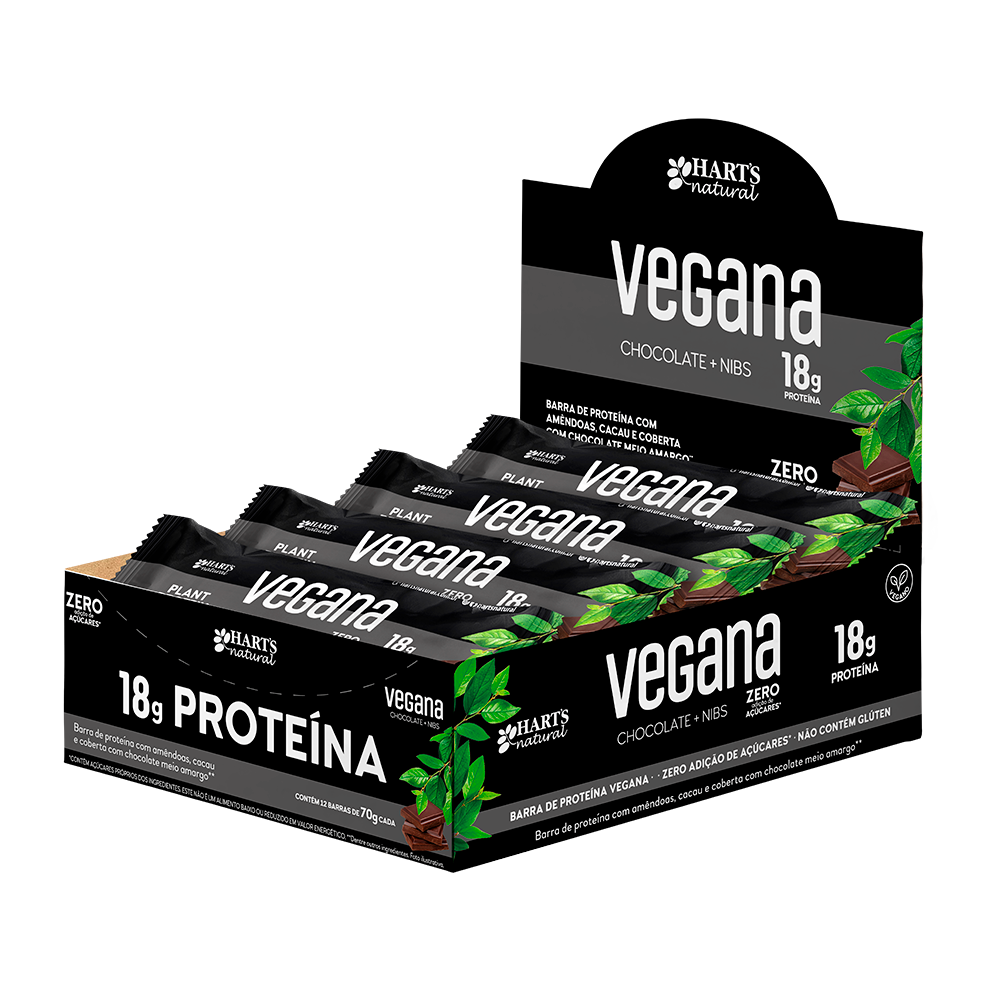 Vegana Chocolate & Nibs – 18g de Proteína, Zero Açúcar.