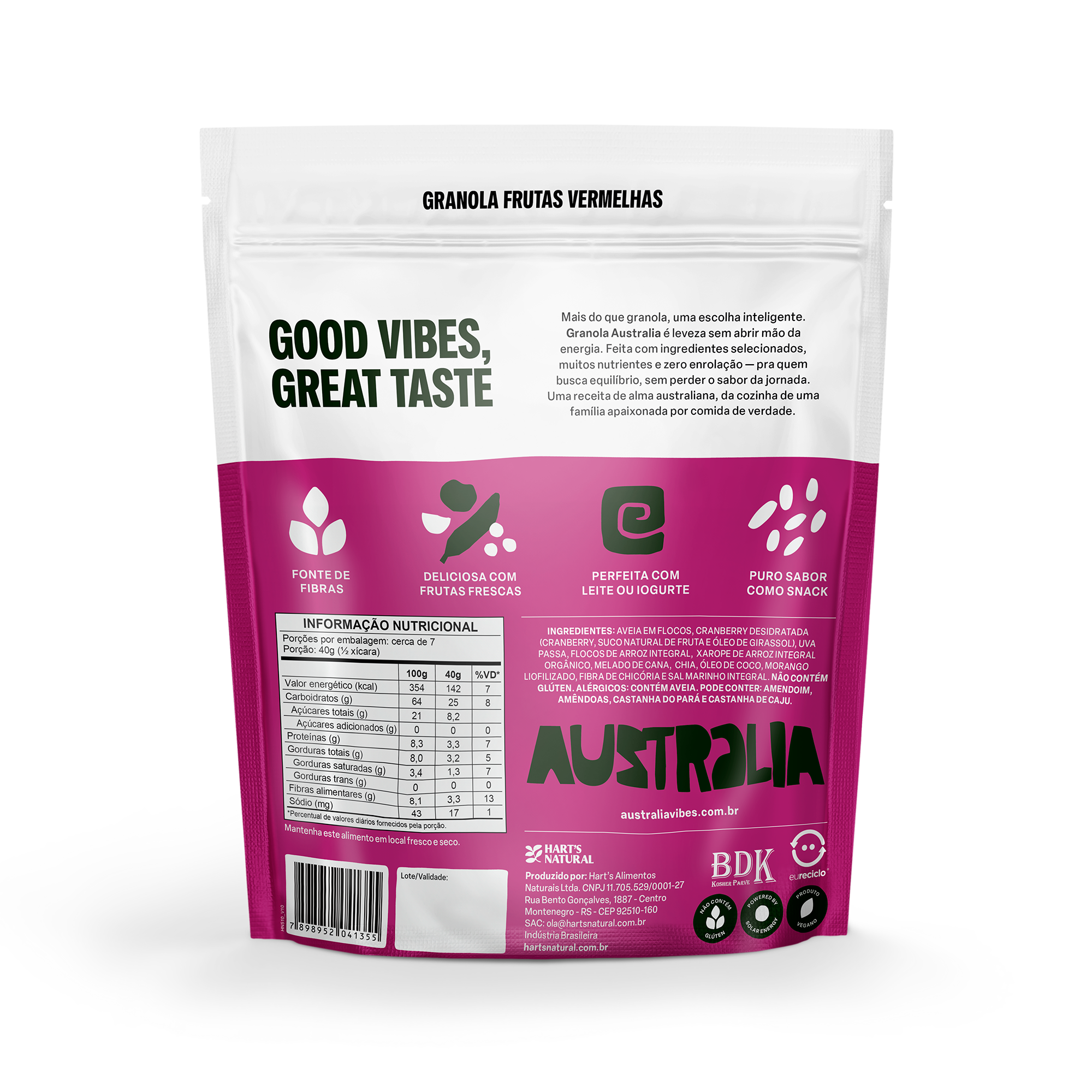 Australia Granola Frutas Vermelhas