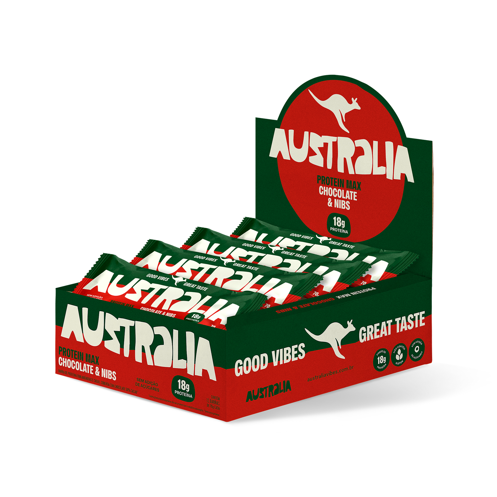 Australia Protein Max chocolate e nibs.