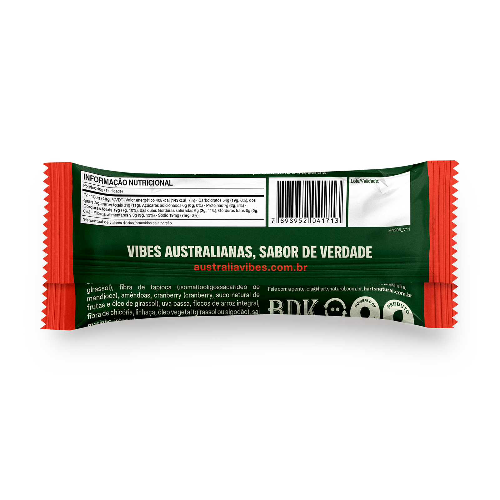 Australia nuts cranberry e chocolate.