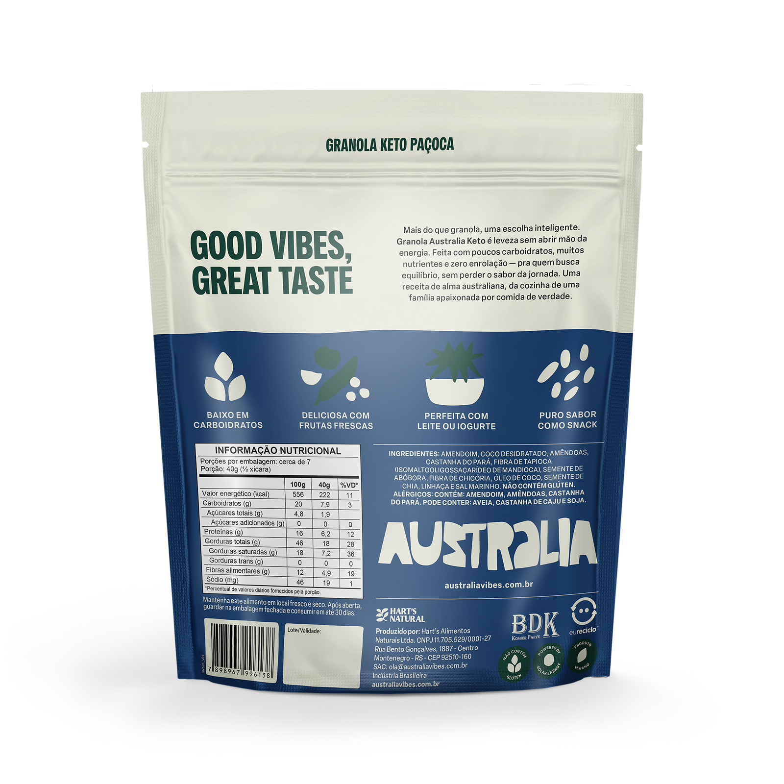 Australia granola Keto paçoca.