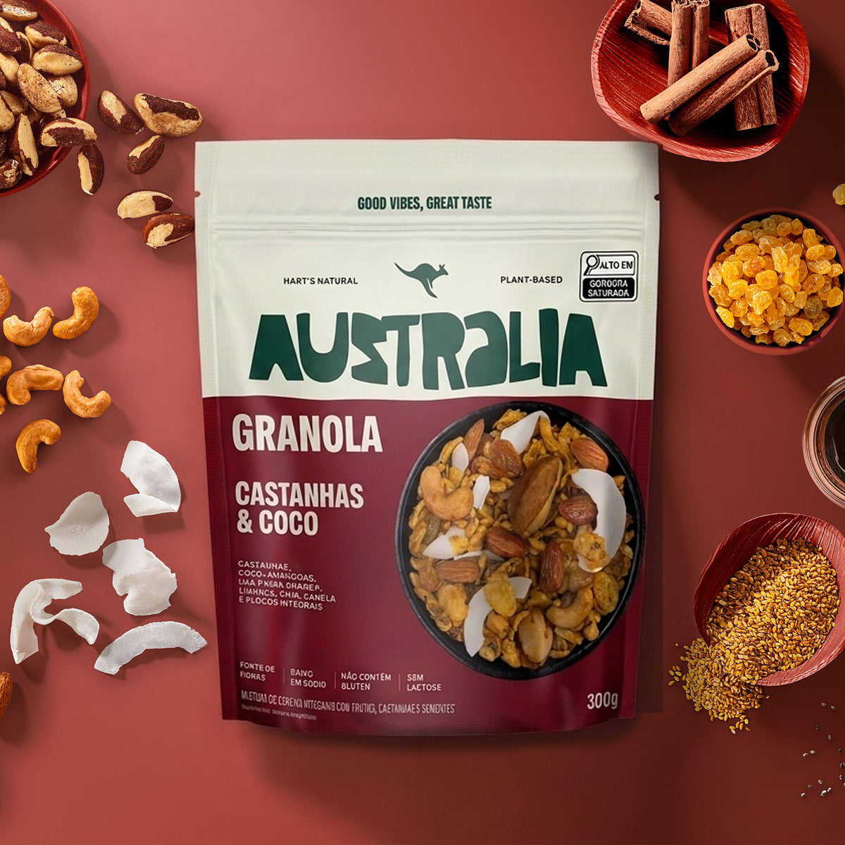 Australia Granola Castanhas & Coco
