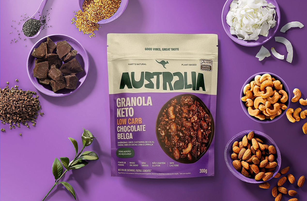 Ingredientes de Australia Granola Keto Chocolate Belga