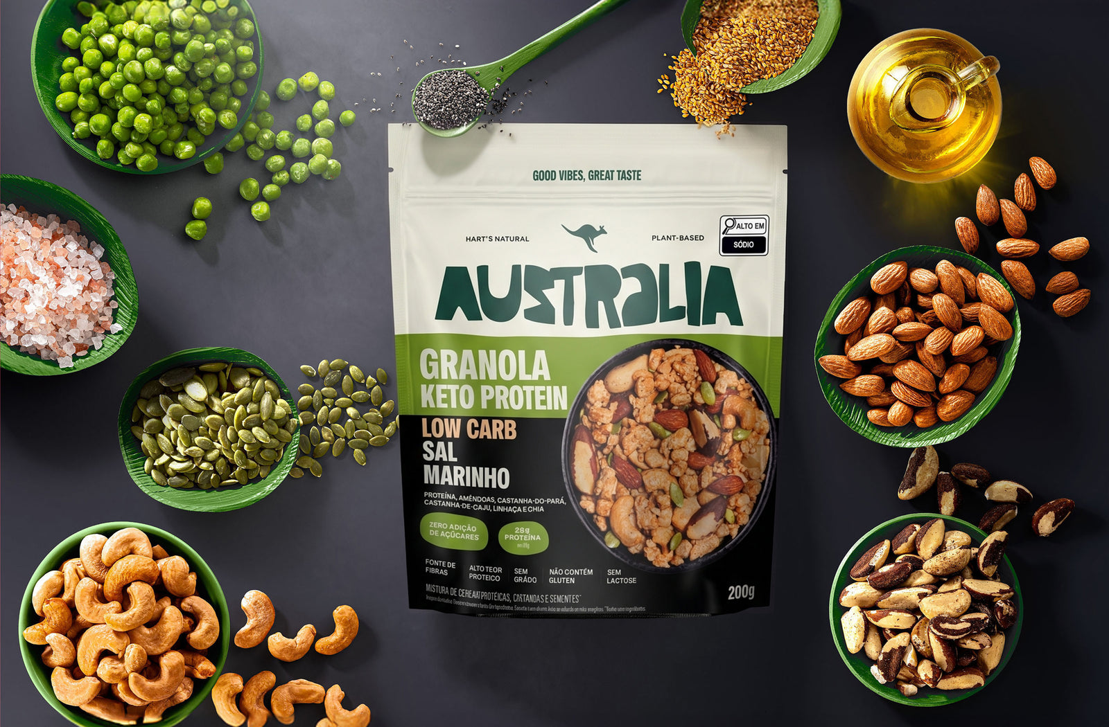 Ingredientes de Australia Granola Keto Protein Sal Marinho