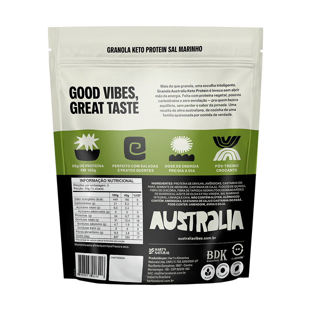 Australia Granola KETO Protein Sal Marinho (28g de PROTEÍNA)