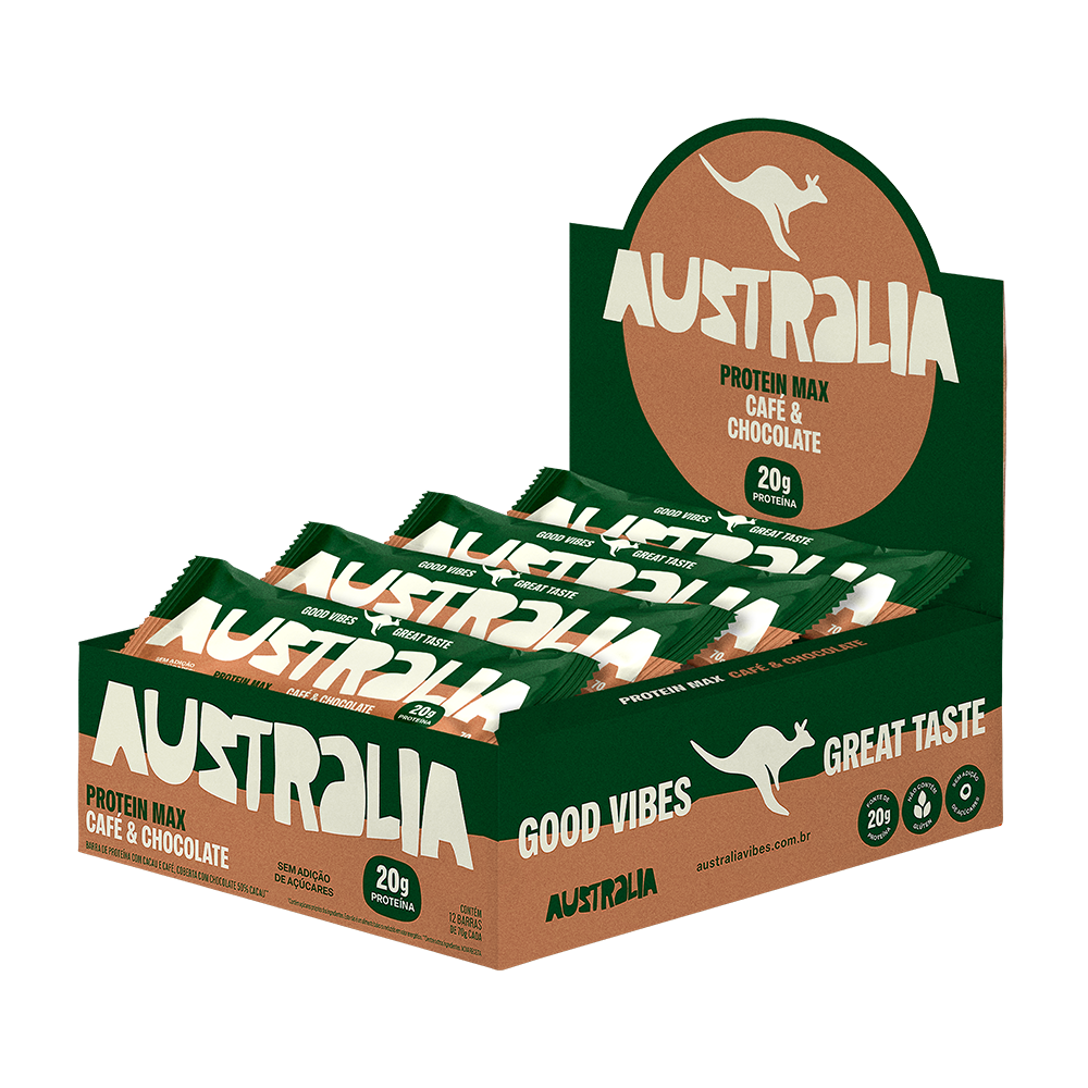 Australia Protein Max café e chocolate.