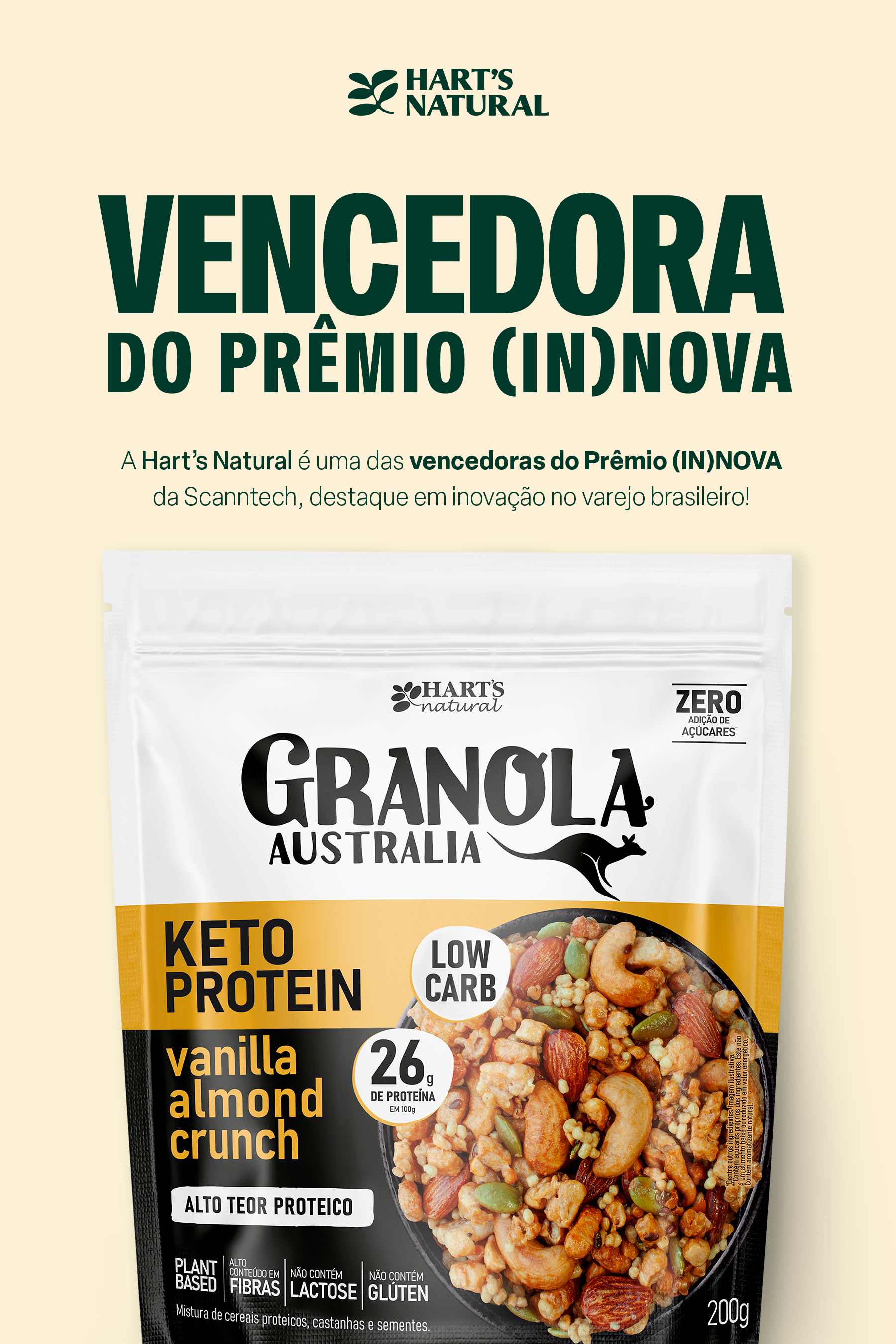 Australia Granola KETO Protein Vanilla Almond (28g de PROTEÍNA)
